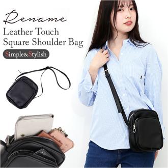 Rename リネーム ショルダーバッグ 縦型 ミニ 通販 サコッシュバッグ ワンショルダー ミニショルダー ミニショルダーバッグ ショルダーバック 斜めがけ 肩掛け サコッシュ カジュアル 無地 小さめ かっこいい 大人 メンズ レディース