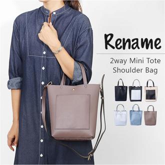 Rename リネーム ミニ トート 2way 通販 トートバッグ トートバック ショルダー 手提げ ショルダーバッグ ショルダーバック 斜めがけ 肩掛け フェイクレザー 合皮 小さめ レディース メンズ やわらかい 柔らかい シンプル カジュアル