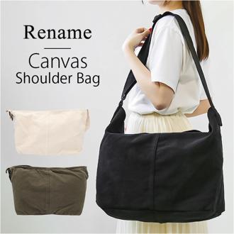 リネーム バッグ RSH-22032 Rename 通販 ショルダーバッグ ショルダーバック バック おしゃれ レディース メンズ シンプル キャンバス 帆布 布 斜めがけ 斜め掛け カジュアル 大容量 通学