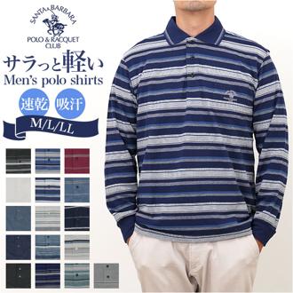 サンタバーバラ ポロシャツ 6543 通販 ポロ シャツ 鹿の子ポロシャツ 長袖 ブランド SANTA BARBARA POLO & RACQUET CLUB メンズ 胸ポケット ゴルフ シニア ポケット付き おしゃれ スポーツ 男性 紳士 父の日 トップス
