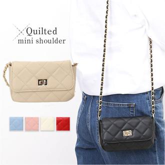 ショルダーバッグ 小さめ 通販 キルティング 斜め掛けバッグ ミニバッグ チェーンベルト ショルダー レディース おしゃれ オシャレ かわいい エレガント 通勤 通学 バッグ カバン かばん シンプル 肩掛け ポシェット ショルダーポーチ ギフト 贈り物