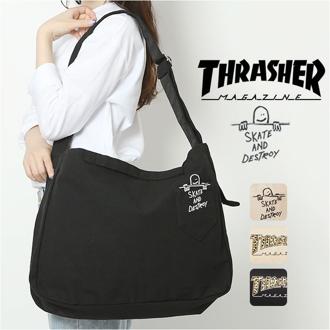 スラッシャー ショルダーバッグ THRASHER THR-274 通販 ショルダーバック 斜め掛け 斜めがけ コットン メンズ レディース ショルダー バッグ バック 鞄 おしゃれ オシャレ シンプル ブランド レディースバッグ