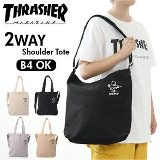 THRASHER スラッシャー ショルダートート M 通販 ショルダーバッグ ショルダーバック ショルダー トートバッグ トートバック トート ショルダートートバッグ ショルダートートバック 2WAY 手提げ THR-275 ブランド 男女兼用 メンズ レディース カジュアル 通勤 通学