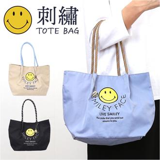 SMILEY FACE スマイリーフェイス トート 刺? 通販 トートバッグ トートバック 手提げ 刺繍トート ミニトート ランチトート 刺繍トートバッグ ミニバッグ ミニバック 小さめ ニコニコマーク かわいい 男女兼用 ユニセックス 贈り物 ギフト