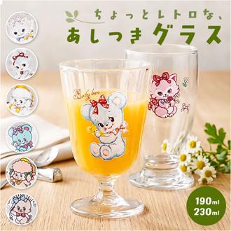 脚付きグラス 日本製 通販 グラス 脚付き ガラス製 コップ ガラスコップ カップ 透明 かわいい キャラクター レトロ おしゃれ 可愛い パフェグラス パフェカップ 190ml キャラクターグラス ワイングラス インテリア 洋食器 食器 キッチン用品