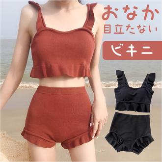 水着 レディース セパレート 通販 ダイヤモンドハーツ swm-0010 Diamond Hearts タンキニ ビキニ ツーピース スイムウェア ショートパンツ 20代 30代 おしゃれ かわいい ママ水着 フリル シンプル 大人 可愛い 無地 女性用