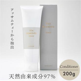 エイジングケア コンディショナー 通販 リンス TEA REMEDIES RENEW ティーレメディーズ リニュー 200ｇ アミノ酸系 ダメージケア キューティクル 天然成分 紅茶エキス アッサムティー ナチュラル 色落ち防止 保湿 正規品 ヘアケア 美容