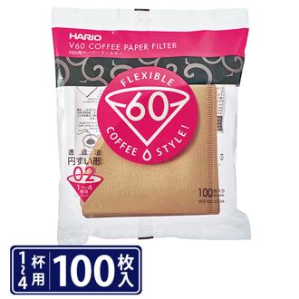 コーヒーフィルター ハリオ HARIO 通販 ペーパーフィルター コーヒー 珈琲 ペーパー coffee ドリップ フィルター ドリッパー コーヒー豆 円すい形 無漂白 みさらし V60 専用 1~4杯用 100枚入り パルプ100%