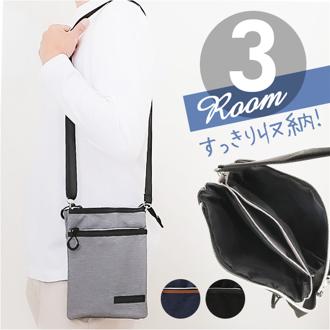 サコッシュ メンズ 縦型 小さめ 通販 ショルダーバッグ ショルダーバック スマホショルダー スマホポーチ ショルダー ミニショルダー 斜めがけバッグ 斜めがけバック 1E30 ポリエステル ファスナー ポーチ 軽量 レディース 薄マチ シンプル メンズバッグ