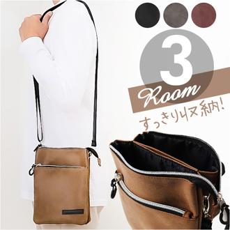 サコッシュ メンズ 縦型 小さめ 通販 ショルダーバッグ ショルダーバック スマホショルダー スマホポーチ ショルダー ミニショルダー 斜めがけバッグ 斜めがけバック 1E31 合成皮革 合皮 ポーチ ファスナー 軽量 レディース 薄マチ シンプル メンズバッグ