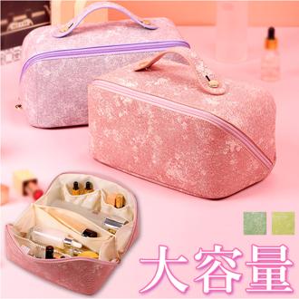 化粧ポーチ バニティ 通販 メイクポーチ バニティポーチ コスメポーチ 大容量 仕切り 化粧 ポーチ メイク バニティバッグ 化粧品 メイクグッズ コスメ 収納 大きく開く ガバッと開く おしゃれ シンプル 無地 マルチポーチ 旅行 パッキング レディースバッグ