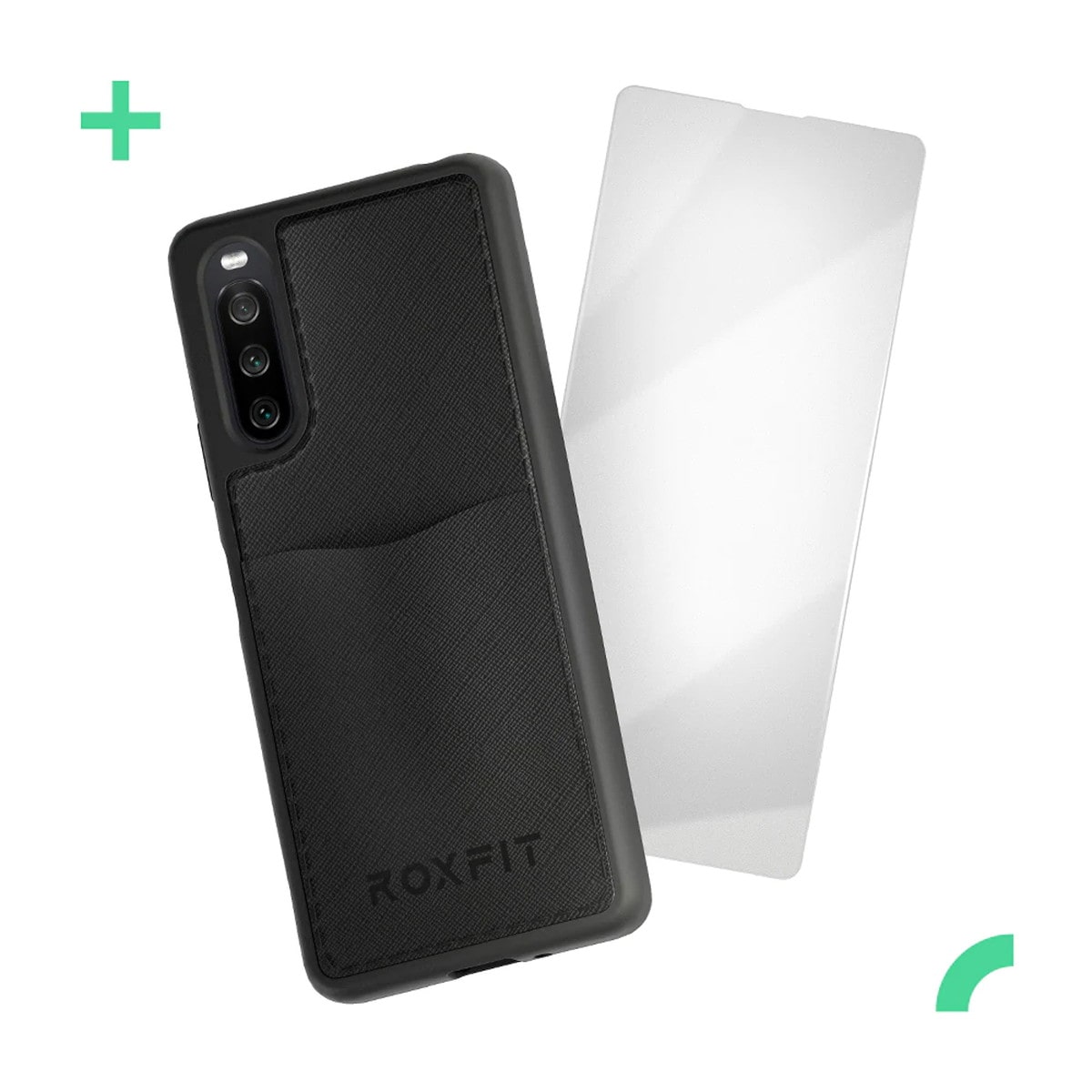 Xperia 10 IV ケース ROXFIT Pocket Reiner ガラスセット 耐衝撃 ブラック エクスペリア OtterBox オッターボックス (77-90689)