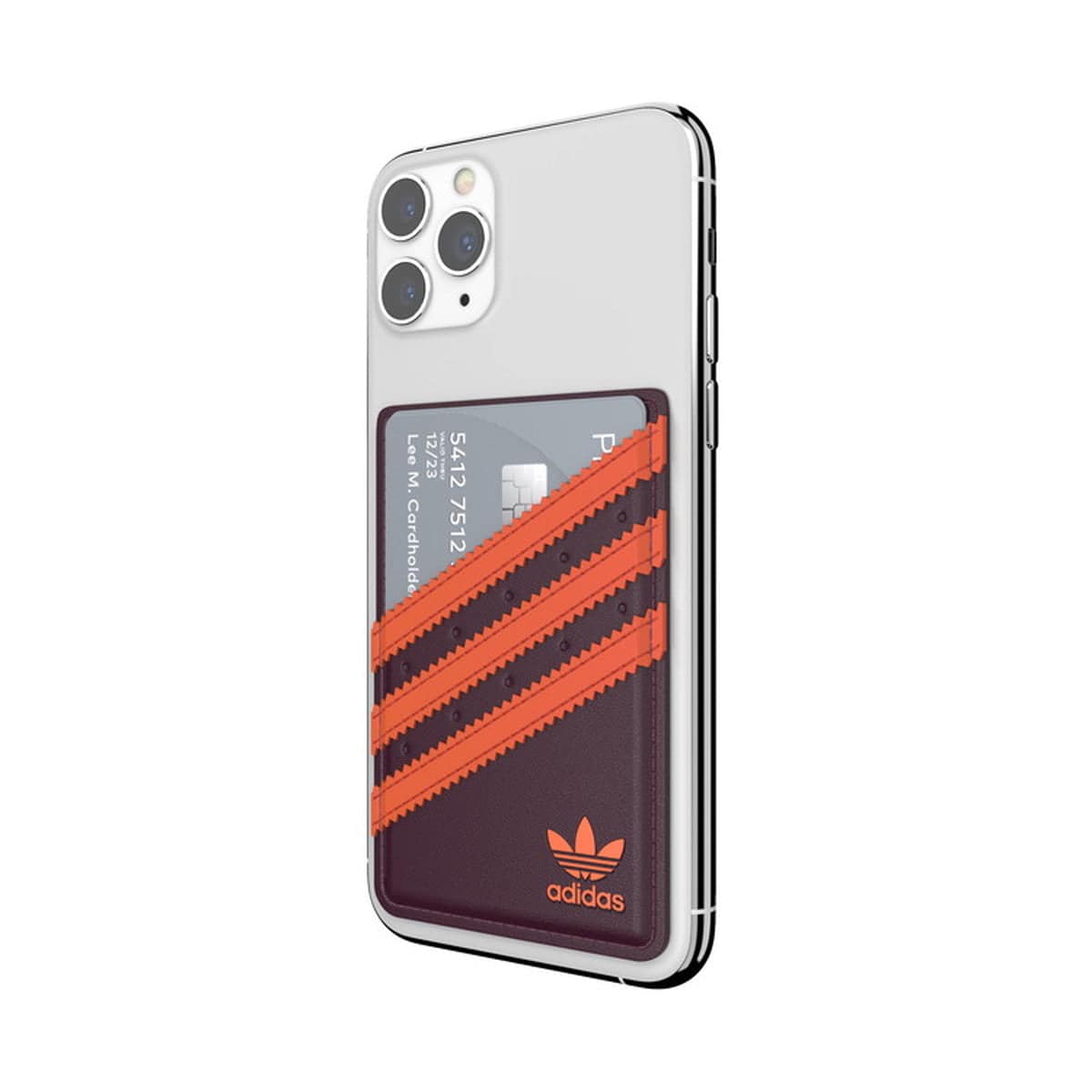 adidas Originals[アディダス オリジナルス] Ｃard Case スMaroon/Orange マホ用カードケース ユニバーサルポケット ロゴ 繰り返し使用可能な接着素材 接着跡が残りにくい マルーン/オレンジ ワインレッド ≪特価！≫ (40574(EX6473))