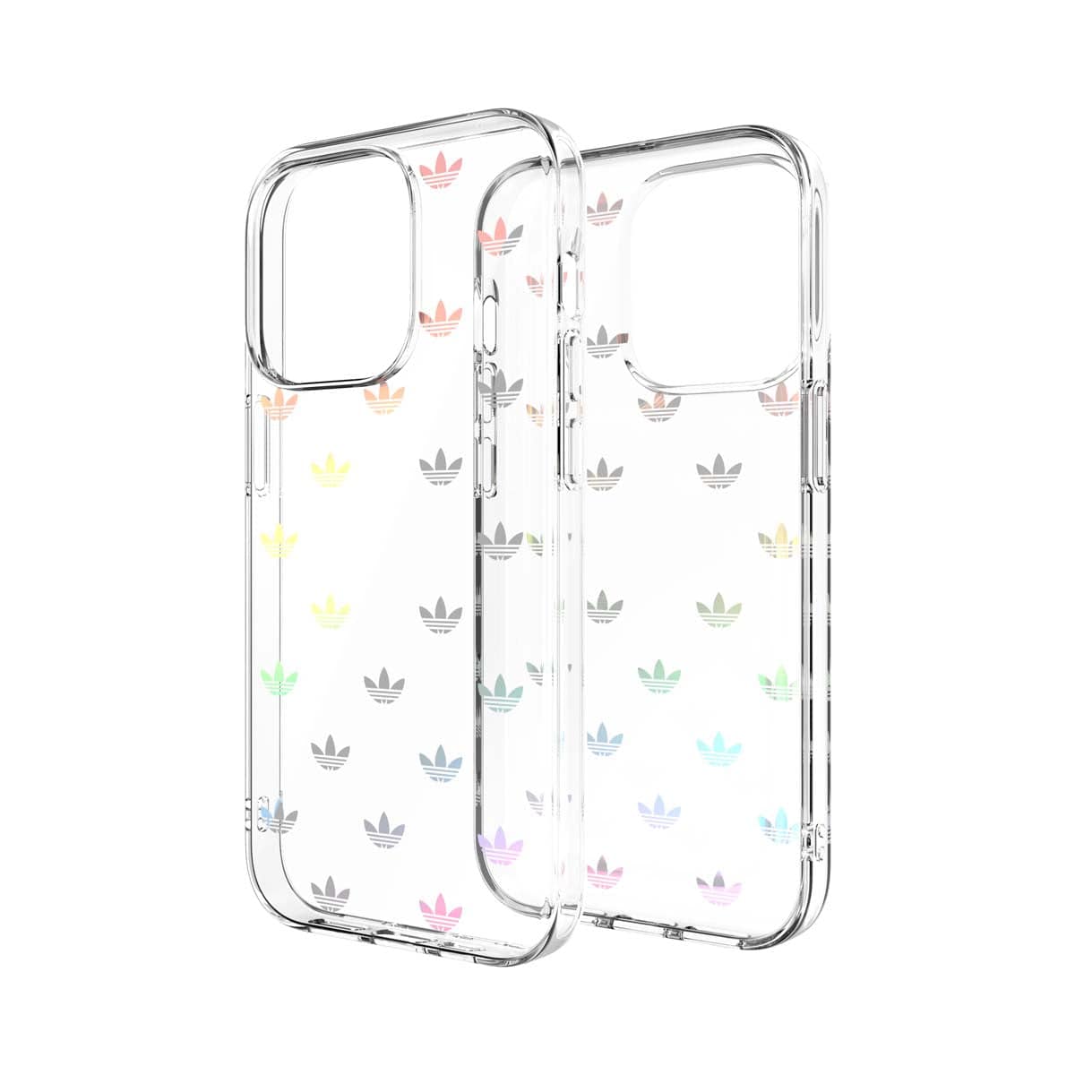 adidas Originals[アディダス オリジナルス] iPhone 14 Pro スマホケース スマホカバー ENTRY Colorful ホログラフィックトレフォイルプリント ロゴ モノグラム カラフル ≪特価！≫ (50220(GC2965))