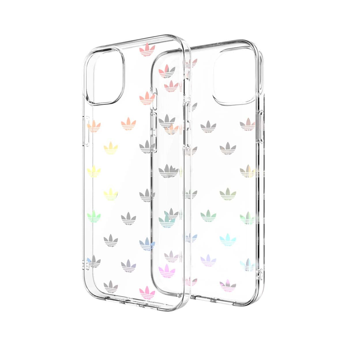 adidas Originals[アディダス オリジナルス] iPhone 14 Plus スマホケース スマホカバー ENTRY Colorful ホログラフィックトレフォイルプリント ロゴ モノグラム カラフル ≪特価！≫ (50221(GC2966))