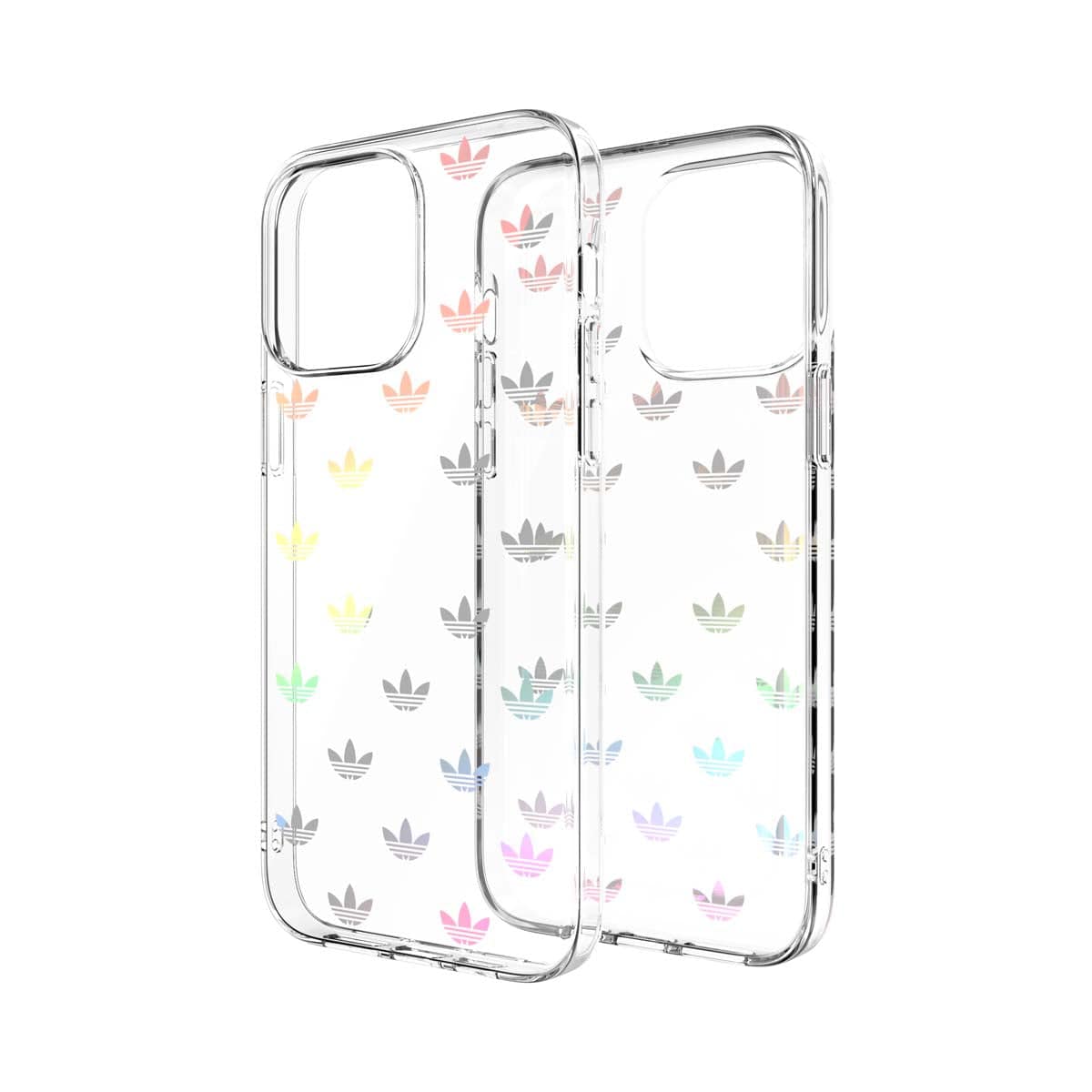 adidas Originals[アディダス オリジナルス] iPhone 14 Pro Max スマホケース スマホカバー ENTRY Colorful ホログラフィックトレフォイルプリント ロゴ モノグラム カラフル ≪特価！≫ (50222(GC2967))