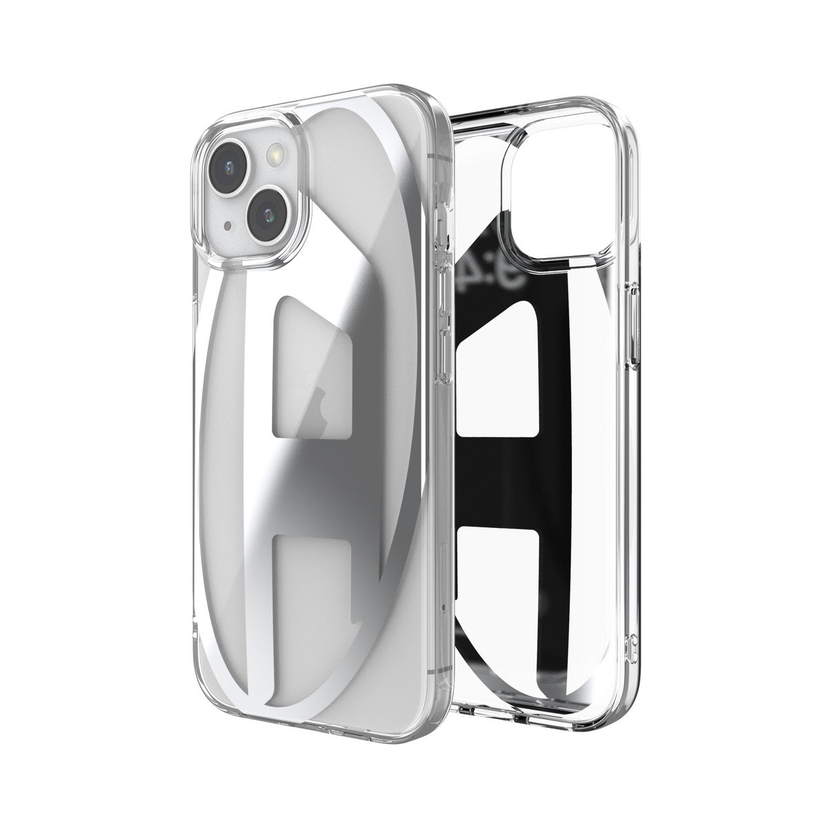 DIESEL[ディーゼル] iPhone 15 case Clear/Silver D スマホケース スマホカバー オーバルD ロゴ メタリック ミラーデザインデザイン クリア/シルバー (54201)