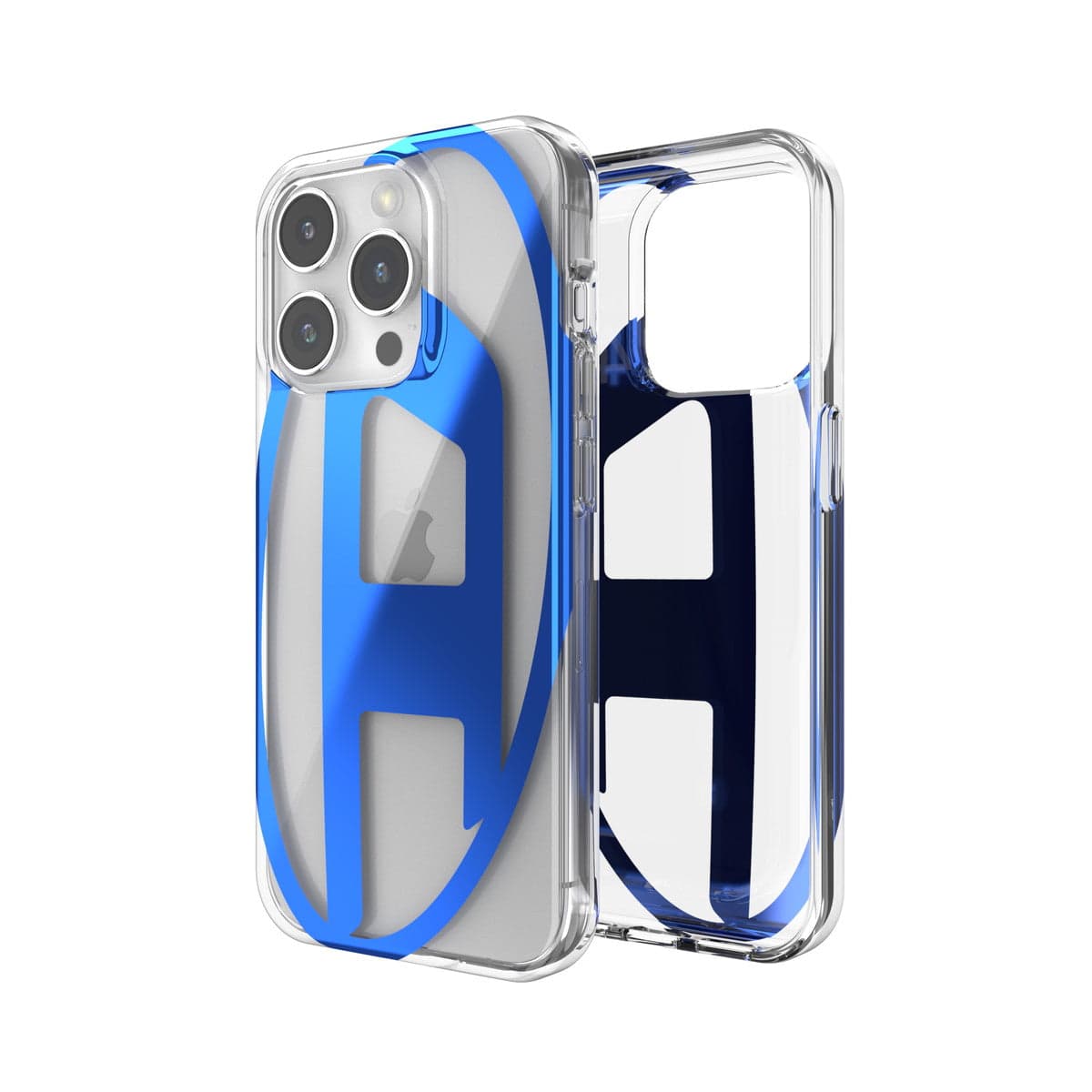 DIESEL[ディーゼル] iPhone 15 Pro case Oval D Clear Blue スマホケース スマホカバー オーバルD ロゴ ミラーデザインデザイン メタリック クリア/ブルー (54103)