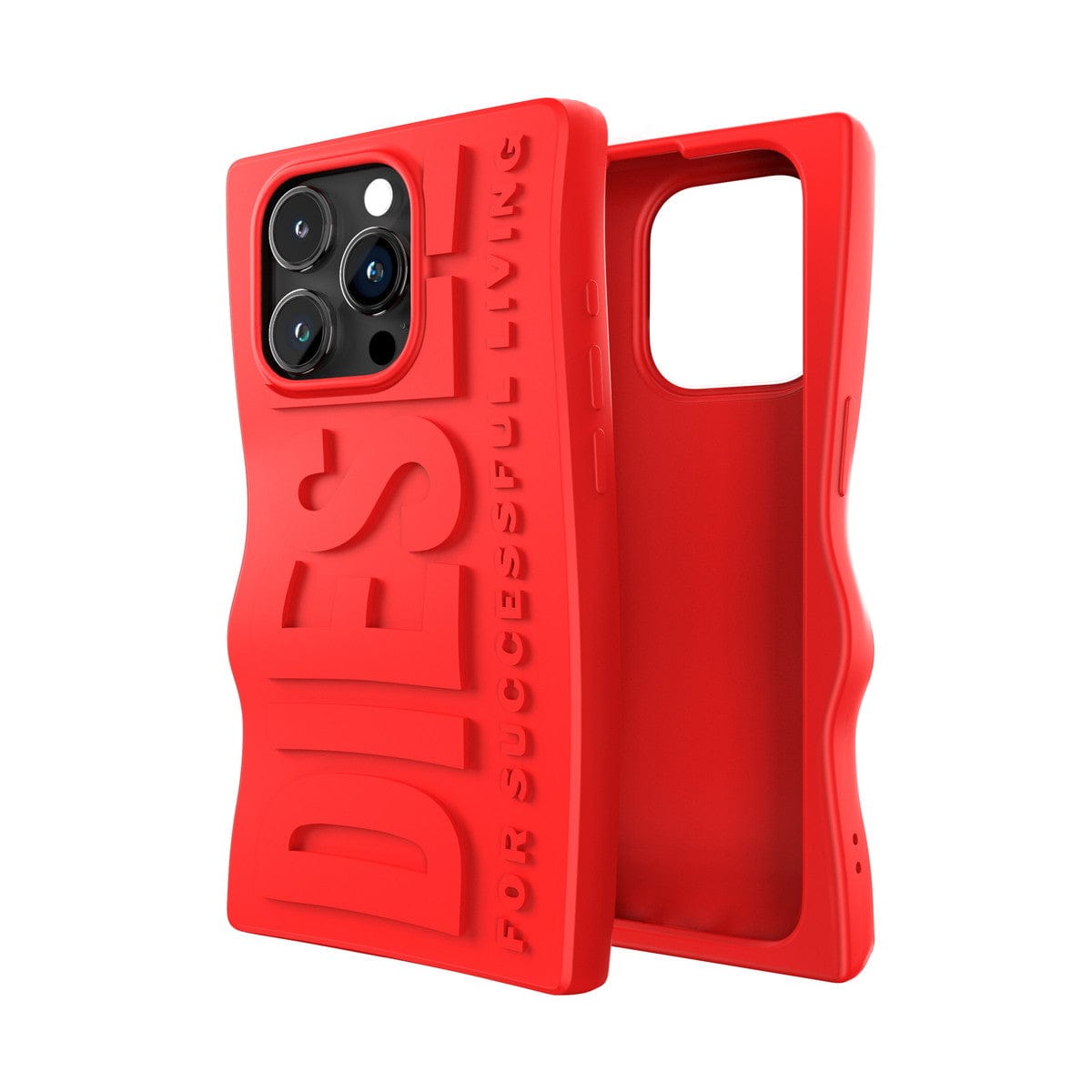 DIESEL[ディーゼル] iPhone 15 Pro case D By Silicone Red スマホケース スマホカバー ソフトシリコン 立体ロゴ レッド ≪特価！≫ (54117)