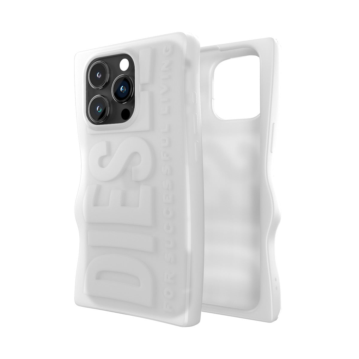 DIESEL[ディーゼル] iPhone 15 Pro case D By Silicone White スマホケース スマホカバー ソフトシリコン 立体ロゴ ミルキーホワイト ≪特価！≫ (54124)