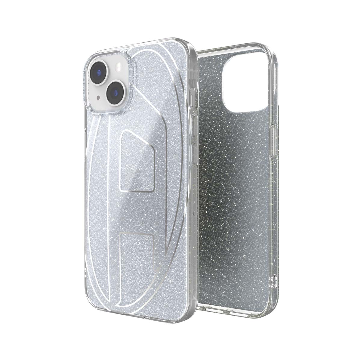 DIESEL[ディーゼル] iPhone 14/ iPhone 13 case Oval D Glitter Silver スマホケース スマホカバー オーバルD ロゴ グリッター ラメ シルバー (60030)
