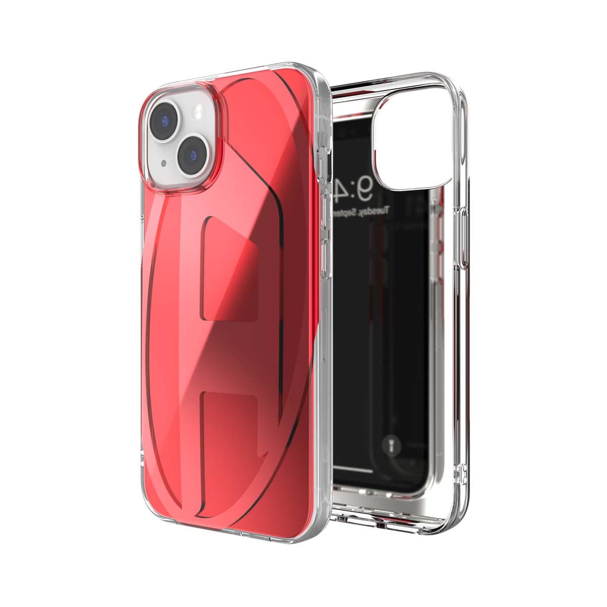 DIESEL[ディーゼル] iPhone 14/ iPhone 13 case Oval D metallic Red スマホケース スマホカバー オーバルD ロゴ メタリック ミラーデザインデザイン レッド (60042)