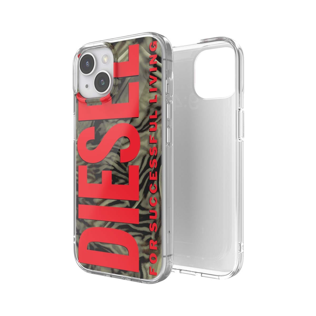 iPhone 15 case Biscotto Camo Red スマホケース スマホカバー 迷彩柄 ミリタリー カモフラ ビスコット レッドロゴ (60047) [DIESEL]ディーゼル