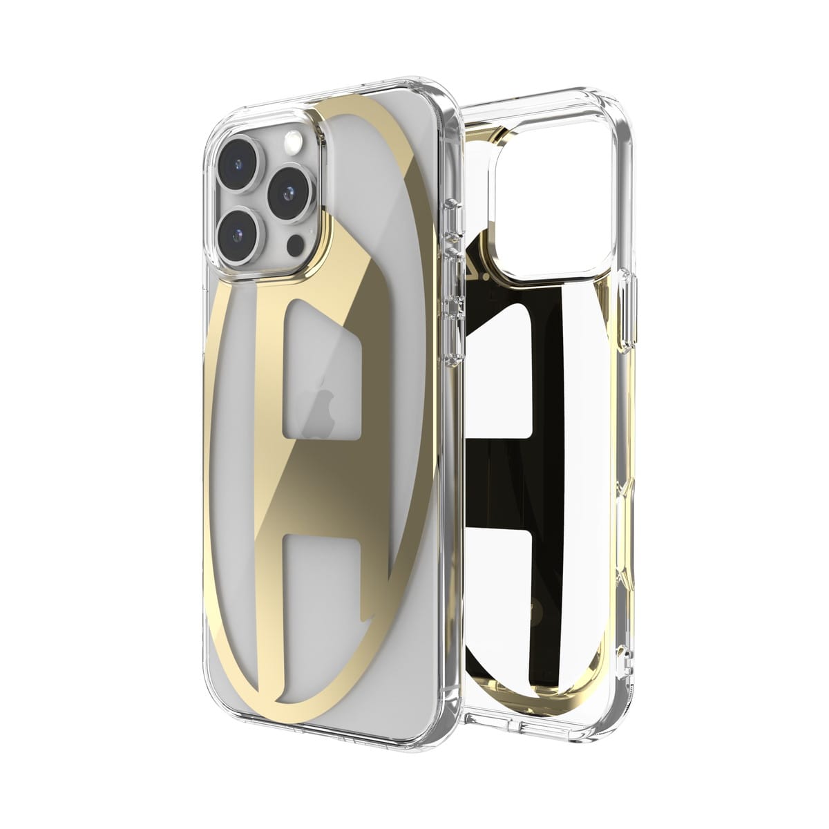 DIESEL[ディーゼル] iPhone 16 Pro Max case Oval D Mirror Clear/Gold スマホケース スマホカバー オーバルD ロゴ ミラーデザインデザイン メタリック クリア/ゴールド (60138)