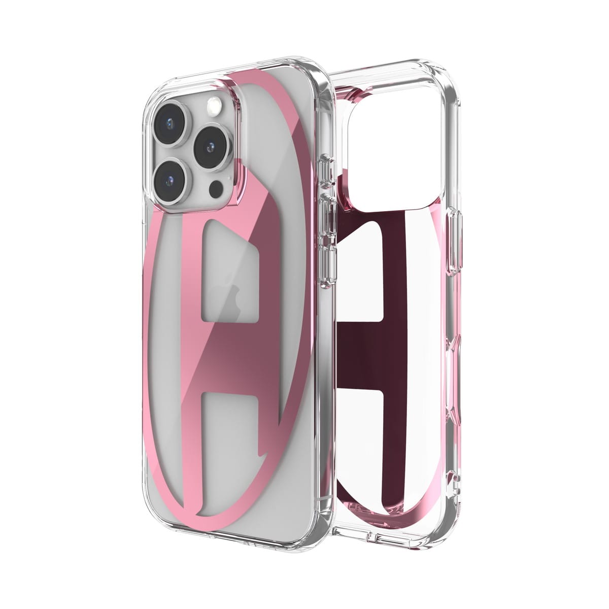 DIESEL[ディーゼル] iPhone 16 Pro case Oval D Mirror Clear/Pink スマホケース スマホカバー オーバルD ロゴ ミラーデザインデザイン クリア/ピンク (60144)