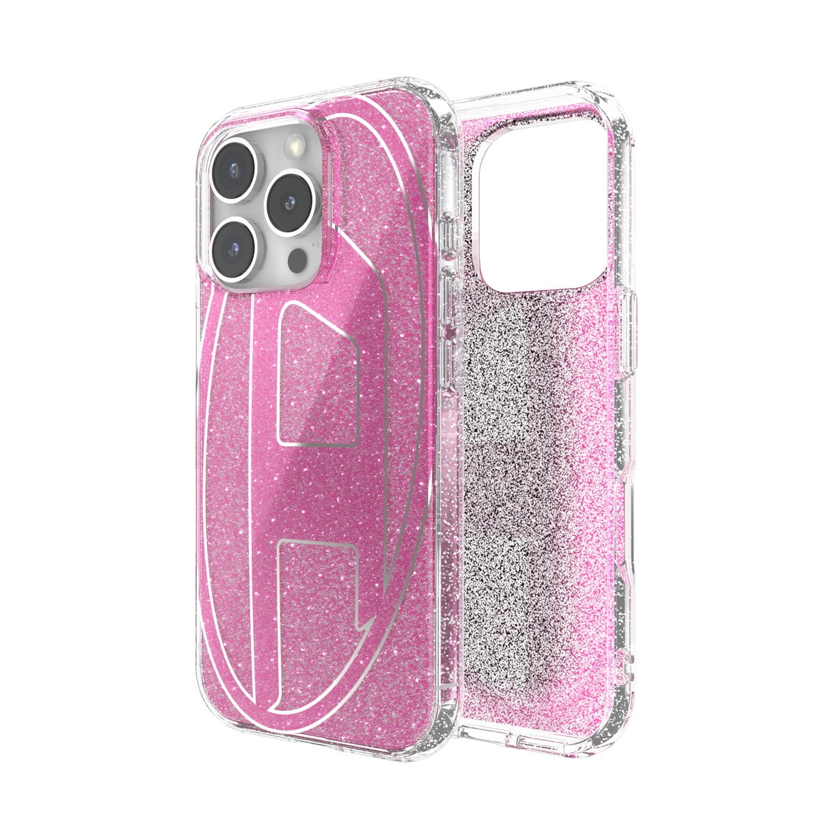 DIESEL[ディーゼル] iPhone 16 Pro case Oval D Glitter Pink スマホケース スマホカバー オーバルD ロゴ グリッター ラメ ピンク (60156)