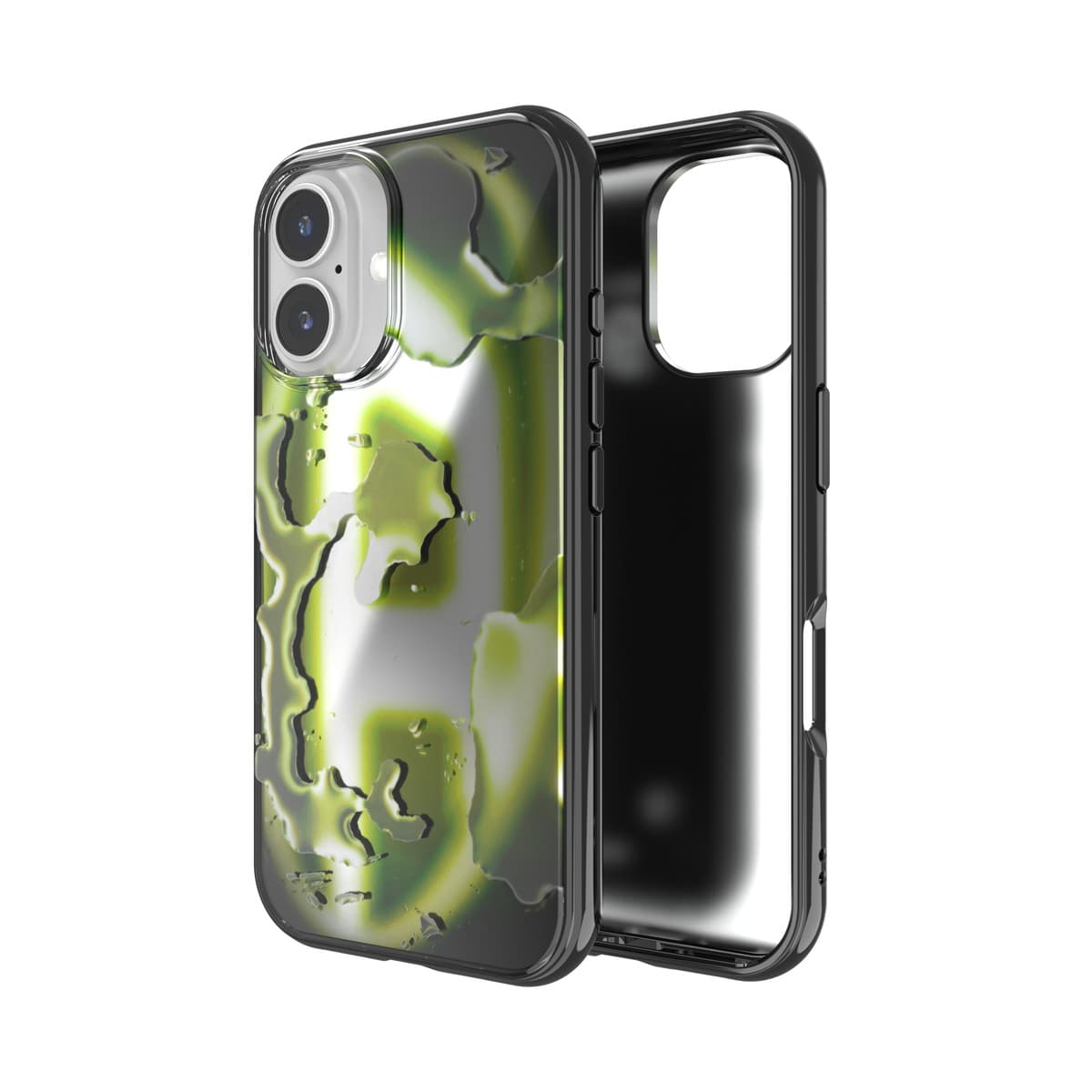 DIESEL[ディーゼル] iPhone 16 case Oval D Neon Black/Yellow スマホケース スマホカバー ネオン ブラック/イエロー (60167)