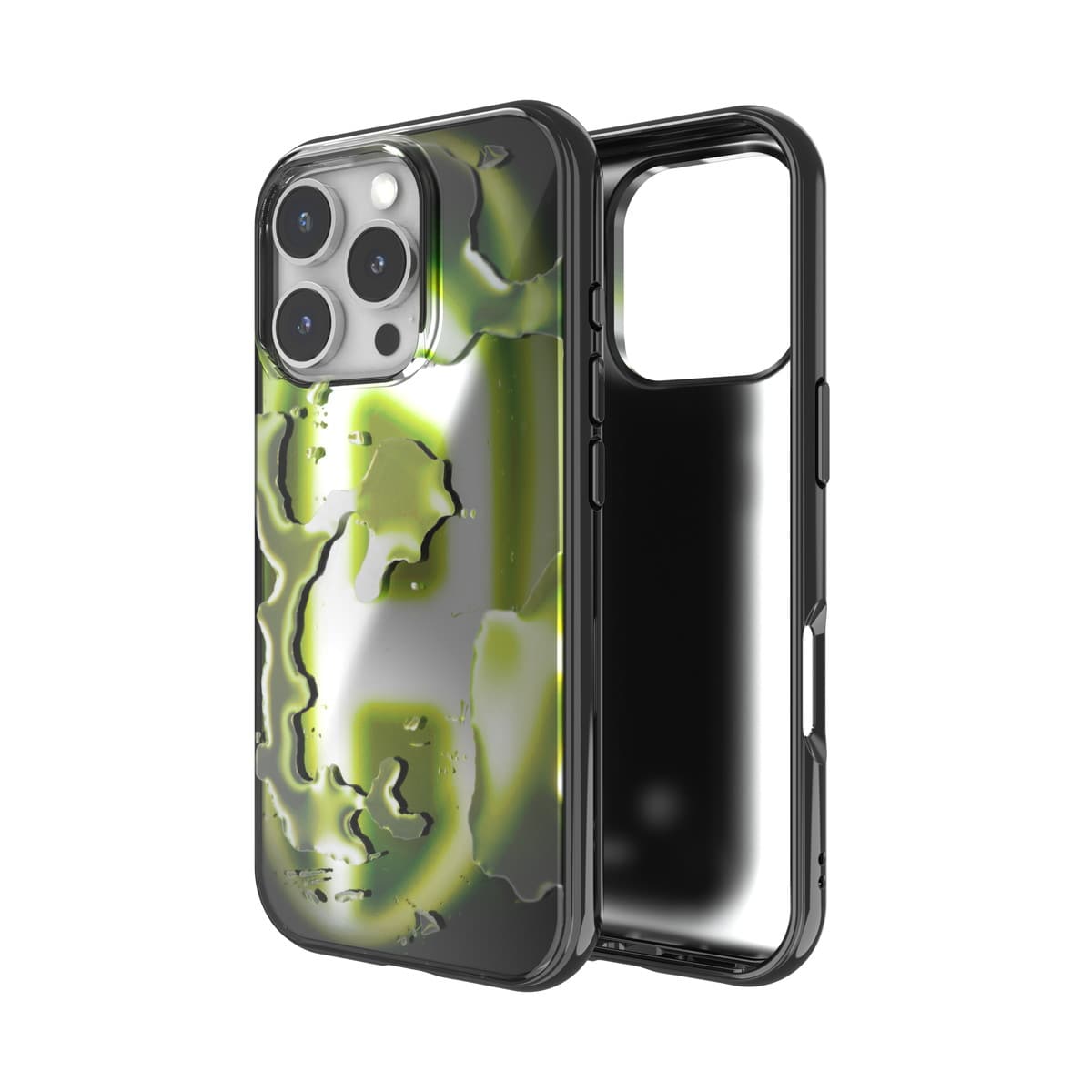 DIESEL[ディーゼル] iPhone 16 Pro case Oval D Neon Black/Yellow スマホケース スマホカバー ネオン ブラック/イエロー (60168)