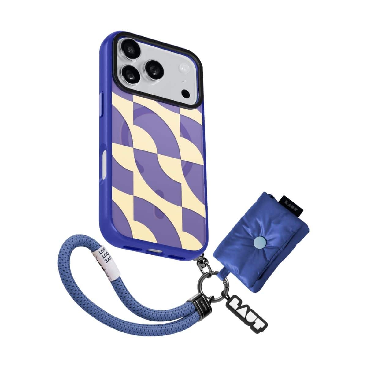 LAUT[ラウト] iPhone 17 Pro スマホケース スマホカバー KEYKO POP ミニポーチ付/ストラップ付/チャーム付 MagSafe対応 インディゴタイド ブルー