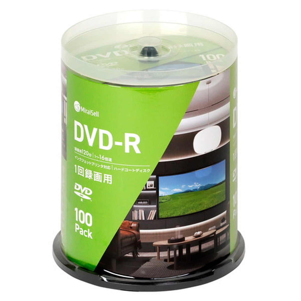 1回録画用DVD-R 4.7GB 100枚パック スピンドルケース MiraiSell[ミライセル]