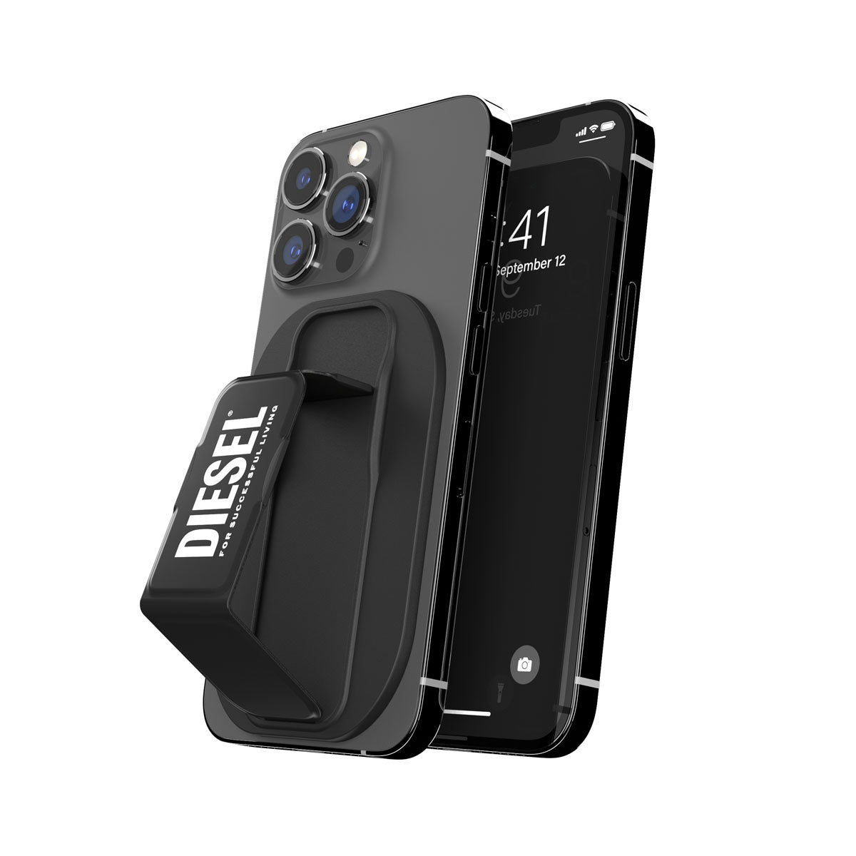 iPhone3台 グリップスタンド ユニバーサルタイプ MagSafe対応 ブラック