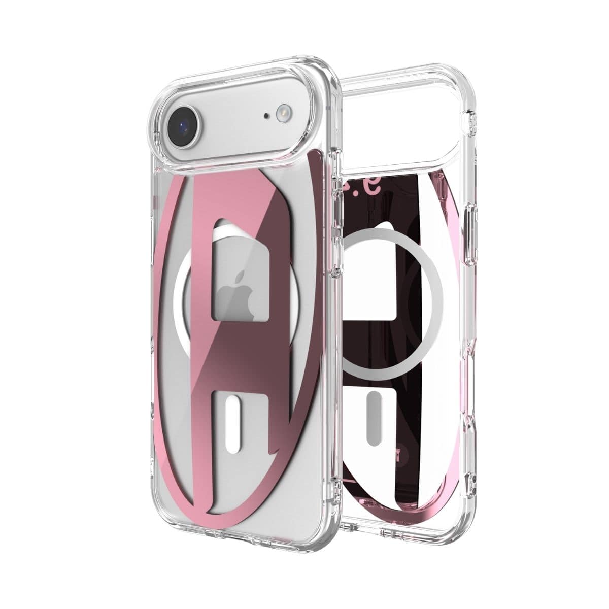 iPhone Air スマホケース スマホカバー Magsafe対応 ミラー Clear/Pink(クリア/ピンク) Oval D Metallic(メタリック) DIESEL[ディーゼル]