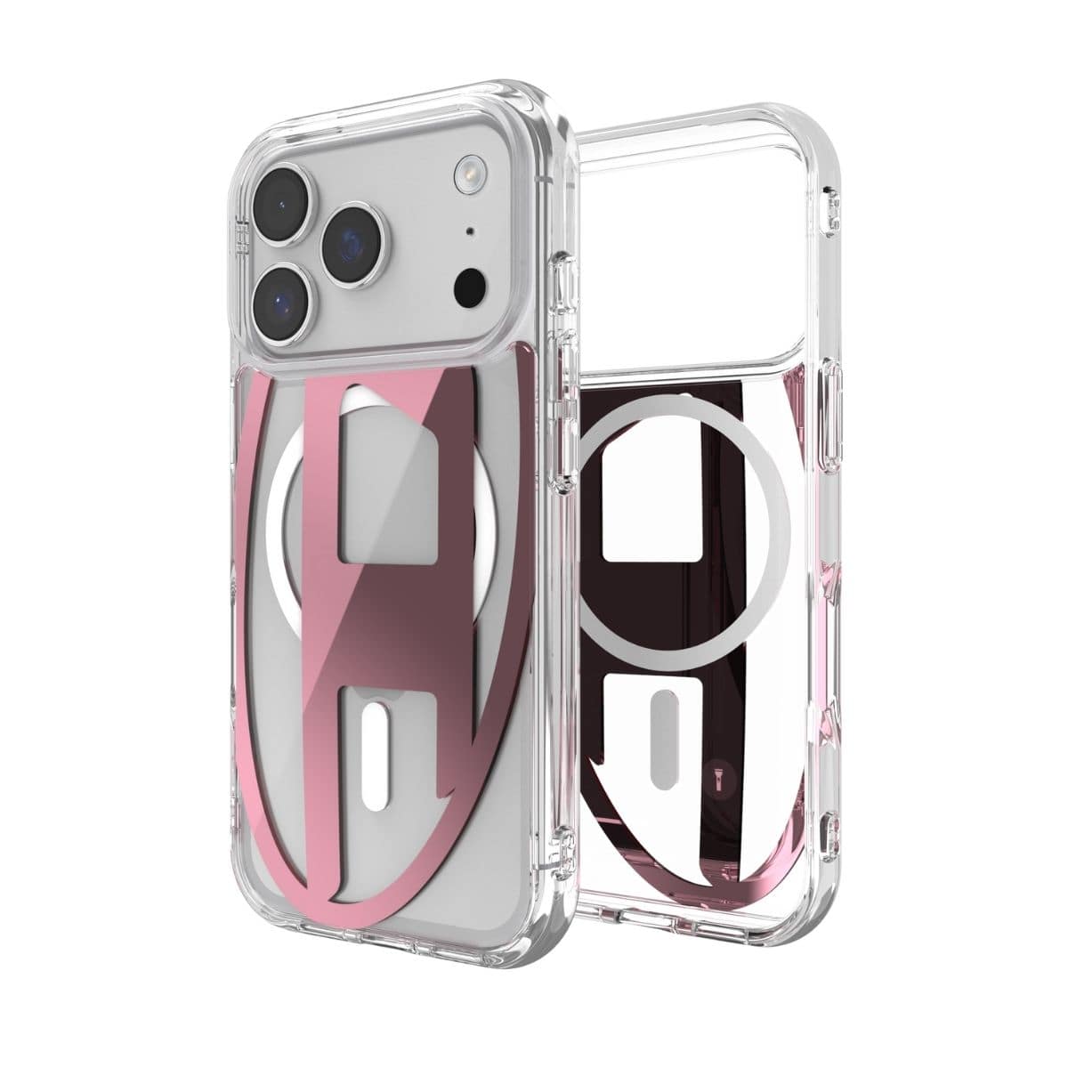 iPhone 17 Pro スマホケース スマホカバー Magsafe対応 ミラー Clear/Pink(クリア/ピンク) Oval D Metallic(メタリック) DIESEL[ディーゼル]