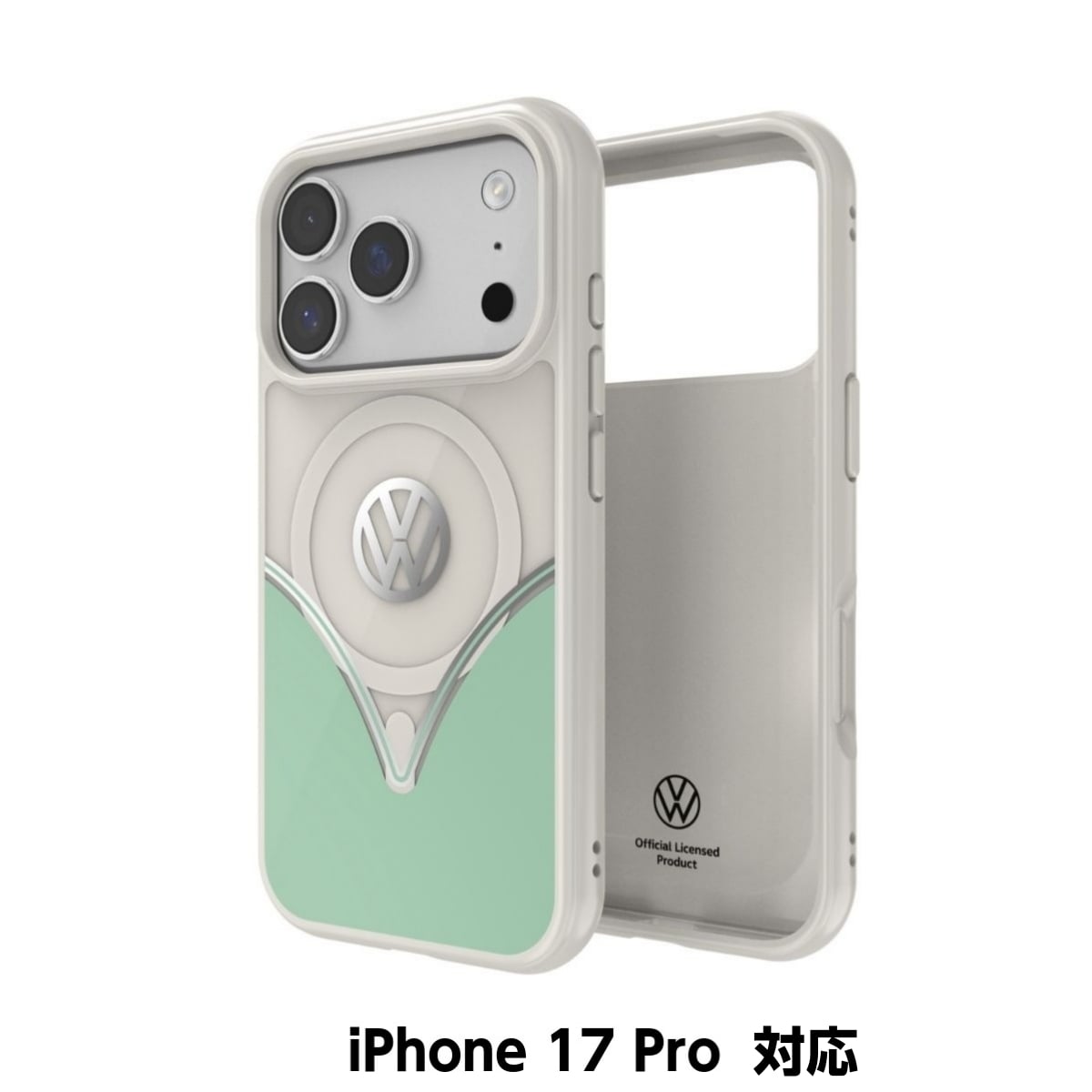 iPhone 17 Pro スマホケース スマホケース MagSafe対応 ストラップホールあり Bahama Blue(バハマブルー) Green(グリーン)/White(ホワイト) Volkswagen[フォルクスワーゲン] (60470)
