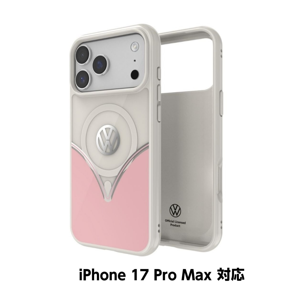iPhone 17 Pro Max スマホケース スマホカバー MagSafe対応 ストラップホールあり Powder Pink(パウダーピンク) Pink/White ピンク/ホワイトVolkswagen[フォルクスワーゲン] (60479)