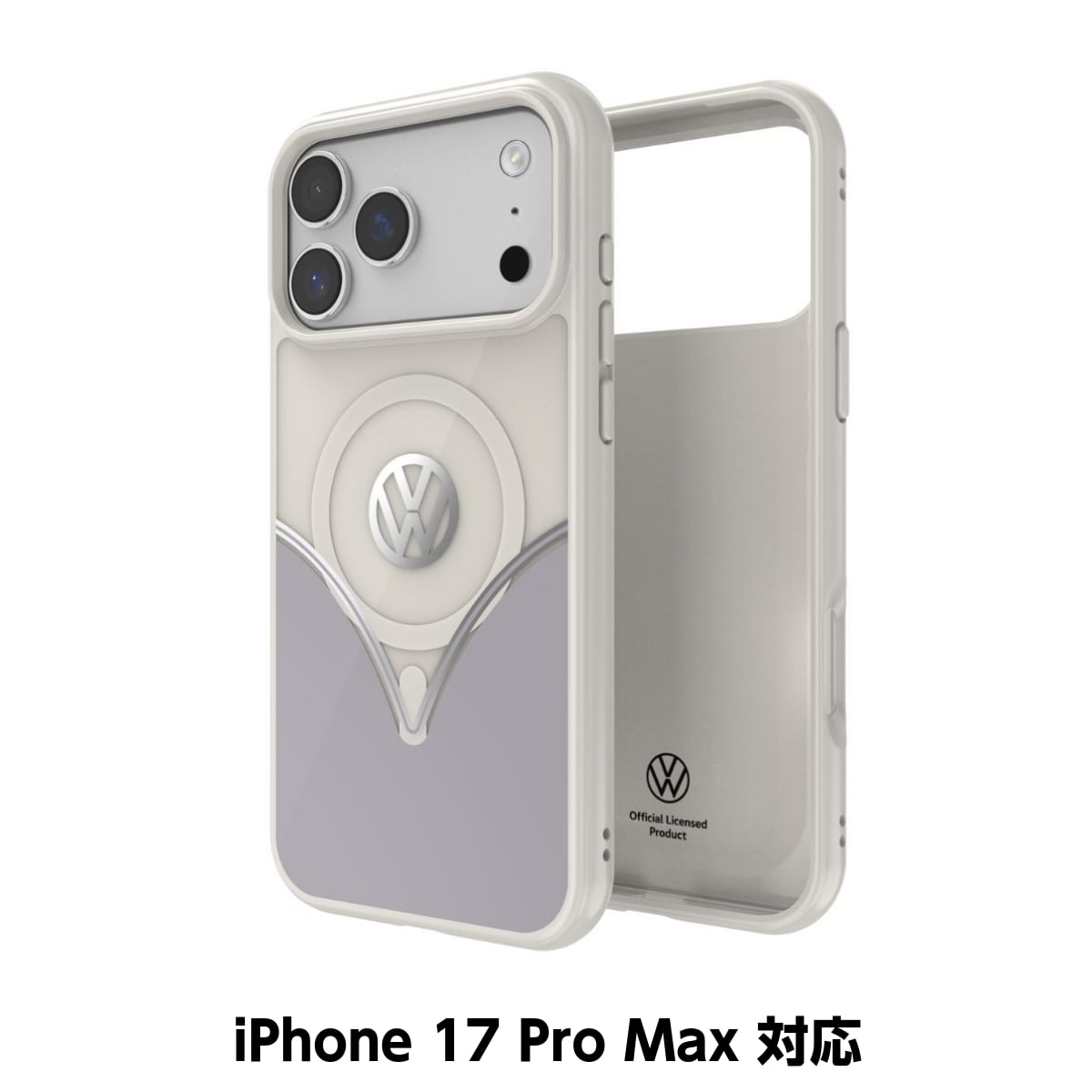 iPhone 17 Pro max スマホケース スマホカバー MagSafe対応 ストラップホールあり Smoke Gray(スモークグレー) Gray/White グレー/ホワイト Volkswagen[フォルクスワーゲン] (60487)