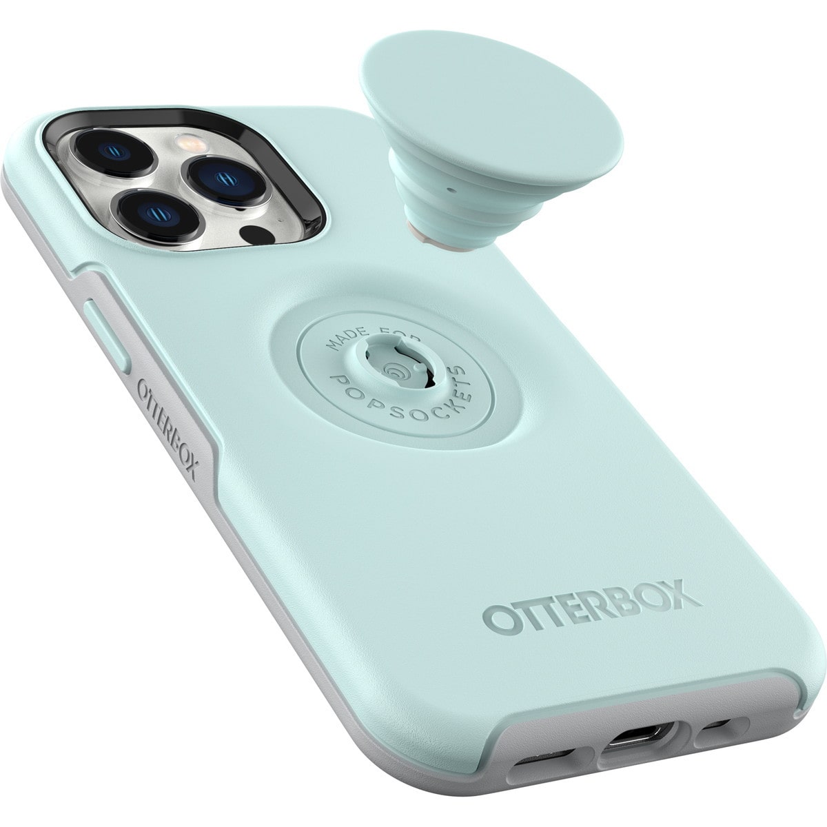 [OUTLET] iPhone 13 Pro スマホケース スマホカバー スマホグリップ/スマホスタンド内蔵 トランクィルウォーターズ(ミントカラー) OtterBox[オッターボックス] OTTER+POP Symmetry[オッター・ポップ シンメトリー] (77-83545)