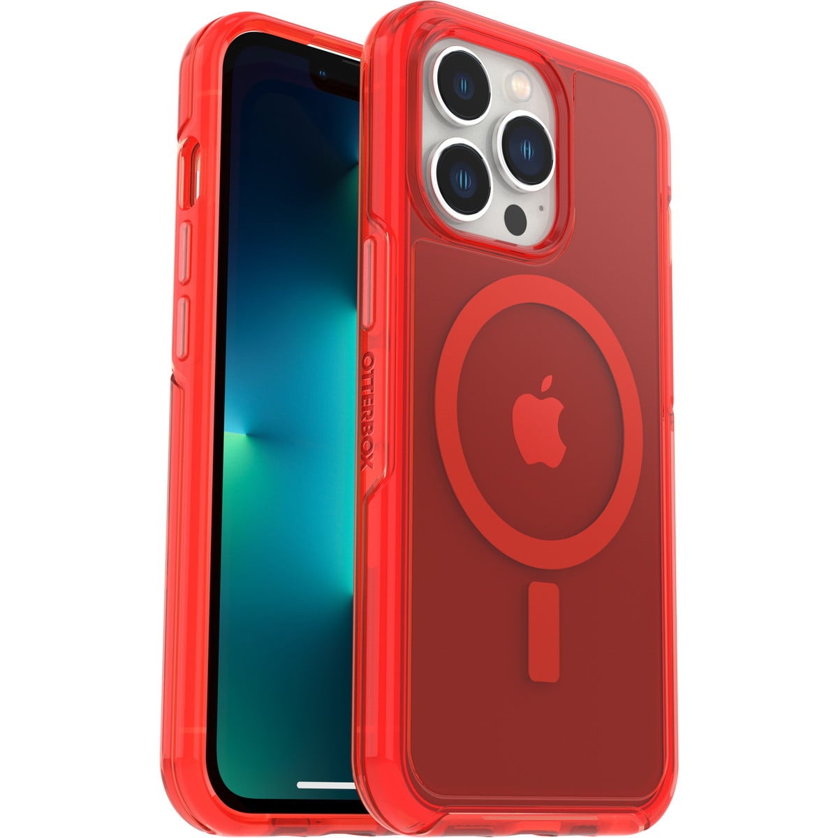 [OUTLET] iPhone 13 Pro スマホケース スマホカバー MagSafe対応 CLEAR/インザレッド(クリア/レッド) OtterBox[オッターボックス] Symmetry PLUS[シンメトリー プラス] (77-83642)