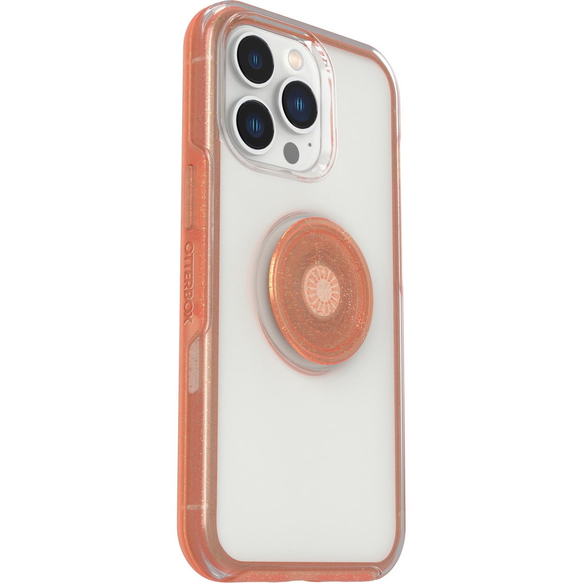 [OUTLET] iPhone 13 Pro スマホケース スマホカバー スマホグリップ/スマホスタンド内蔵 メロンドラマティック(Clear(クリア)/オレンジラメ) OtterBox[オッターボックス] OTTER+POP Symmetry[オッター・ポップ シンメトリー] (77-83711)