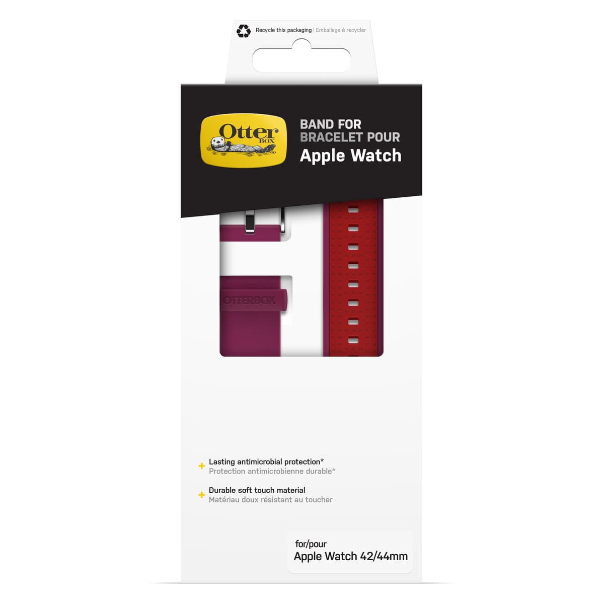 [OUTLET] Apple Watchバンド (49/46/45/44mm) シリコン素材 抗菌素材使用 パルスチェック(パープル) OtterBox[オッターボックス] (77-83886)
