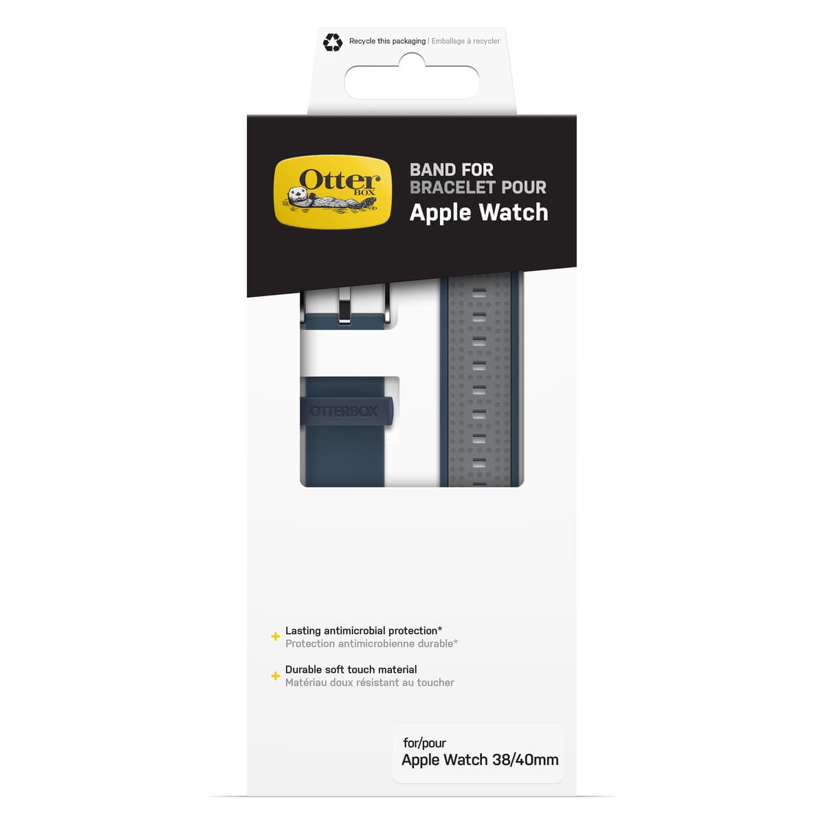 [OUTLET] Apple Watchバンド (42/41/40/38mm) シリコン素材 抗菌素材使用 ファイネストアワー(ネイビー) OtterBox[オッターボックス] (77-83898)