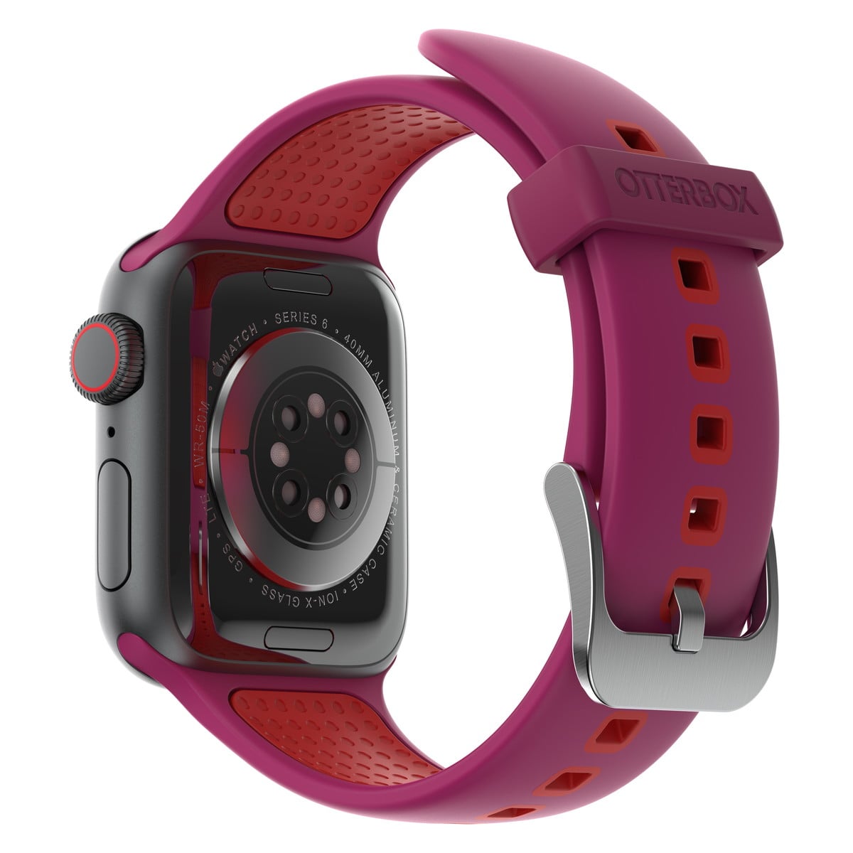 [OUTLET] Apple Watchバンド (42/41/40/38mm) シリコン素材 抗菌素材使用 パルスチェック(パープル) OtterBox[オッターボックス] (77-83900)