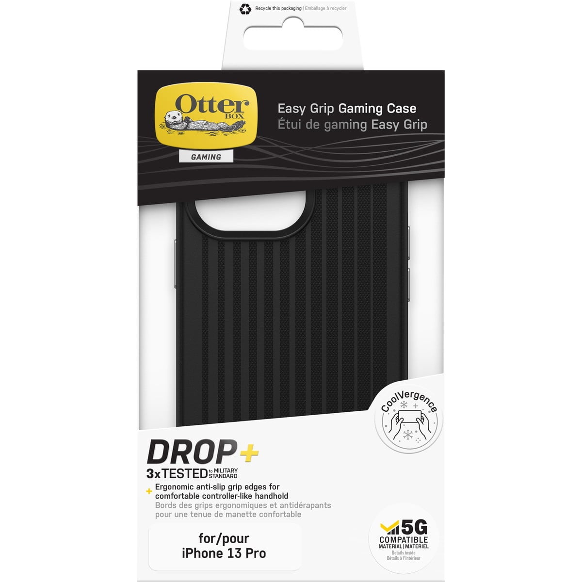 [OUTLET] iPhone 13 Pro スマホケース スマホカバー 抗菌 スクイッドインク(Black/ブラック) OtterBox[オッターボックス] EASYGRIP GAMING CASE[イージーグリップ ゲーミング ケース] (77-85462)