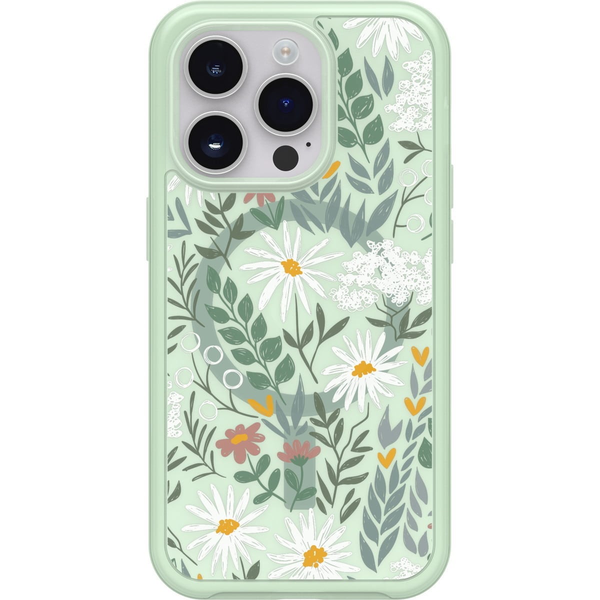 [OUTLET] iPhone 14 Pro スマホケース スマホカバー MagSafe対応 耐衝撃 抗菌 セージアドバイス(グリーン/花柄) OtterBox[オッターボックス] Symmetry Clear[シンメトリー クリア] Antimicrobial (77-88629)