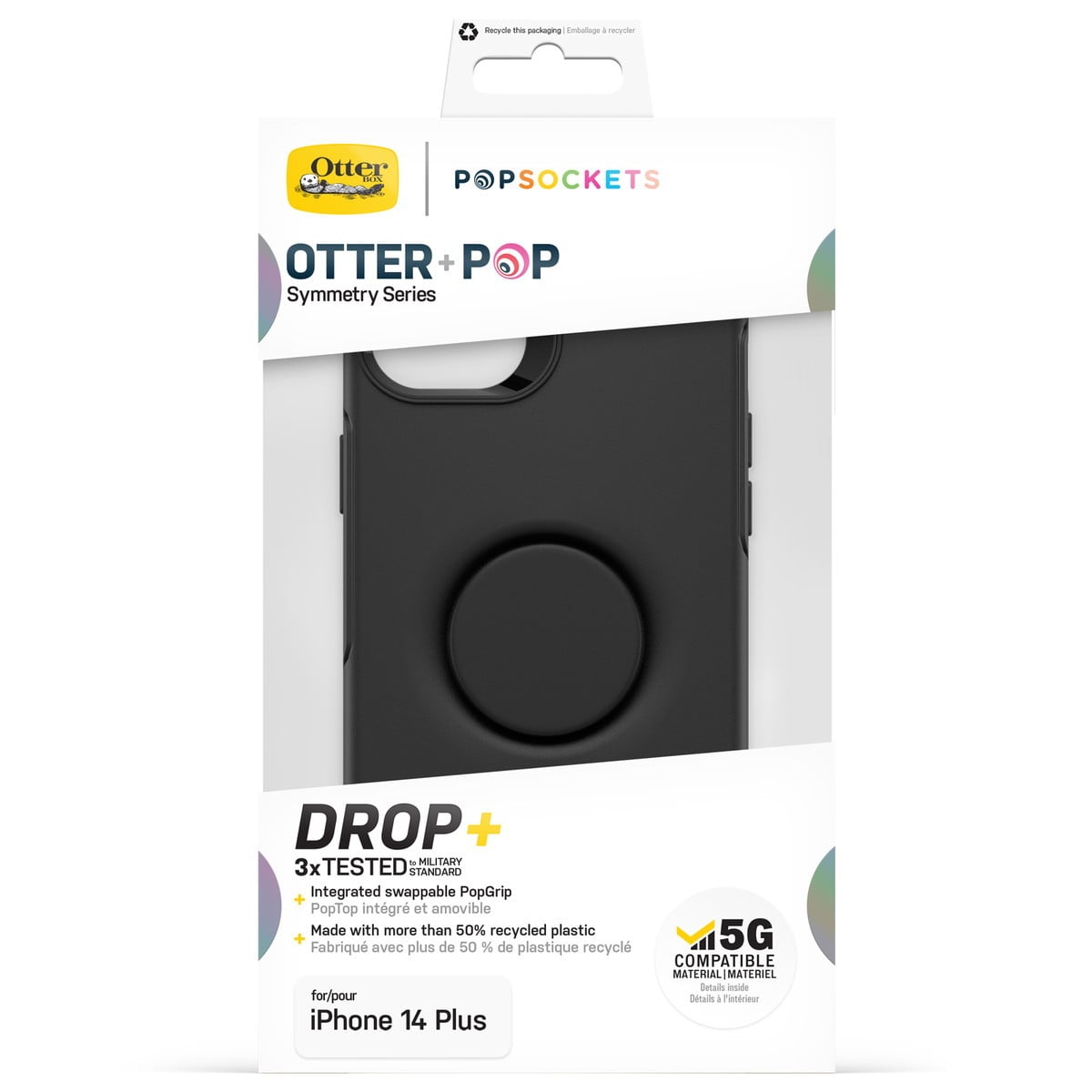 [OUTLET] iPhone 14 Plus スマホケース スマホカバー スマホグリップ/スマホスタンド内蔵 Black(ブラック) OtterBox[オッターボックス] OTTER+POP Symmetry[オッター・ポップ シンメトリー] (77-88743)