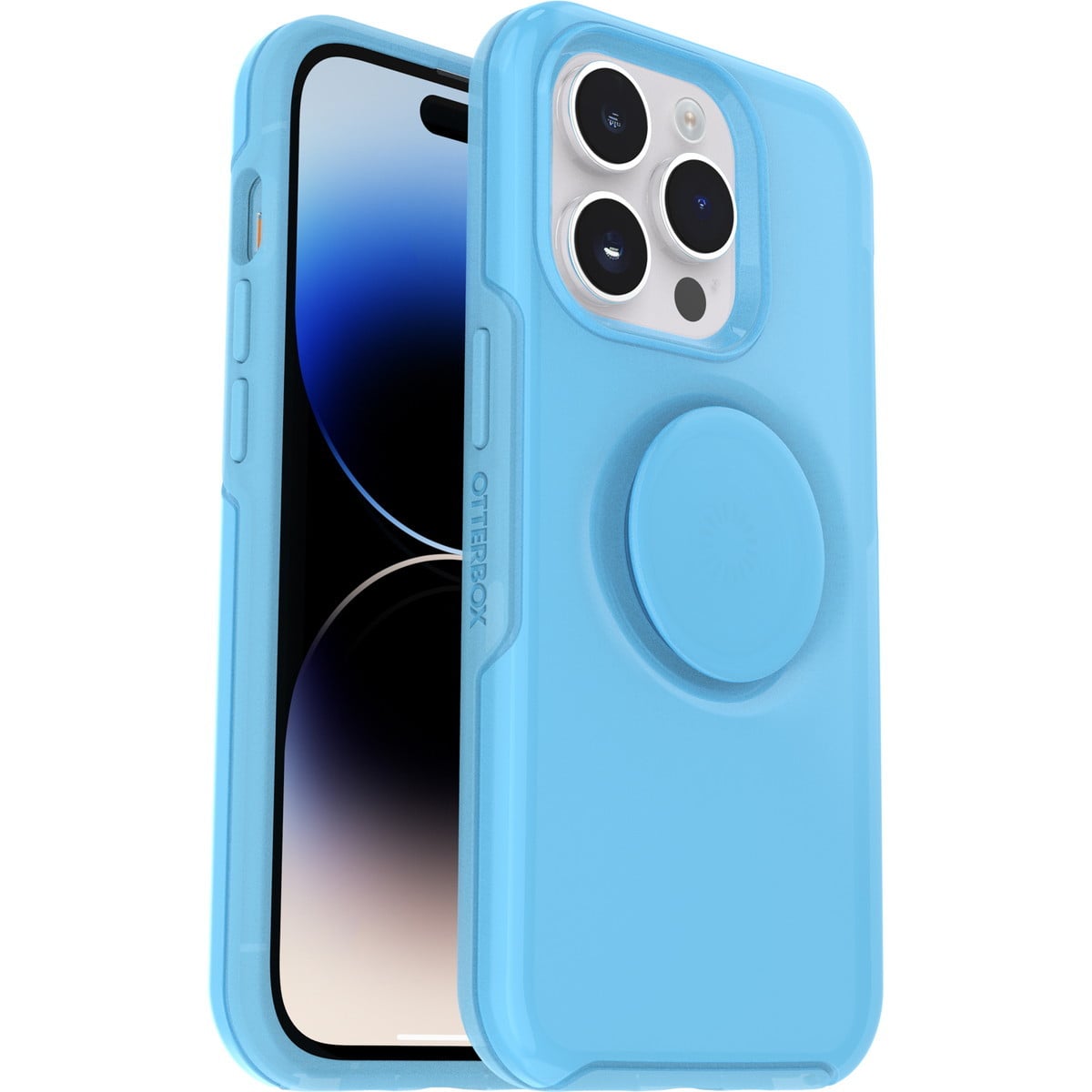 [OUTLET] iPhone 14 Pro スマホケース スマホカバー スマホグリップ/スマホスタンド内蔵 シアン(ブルー) OtterBox[オッターボックス] OTTER+POP Symmetry[オッター・ポップ シンメトリー] (77-88802)